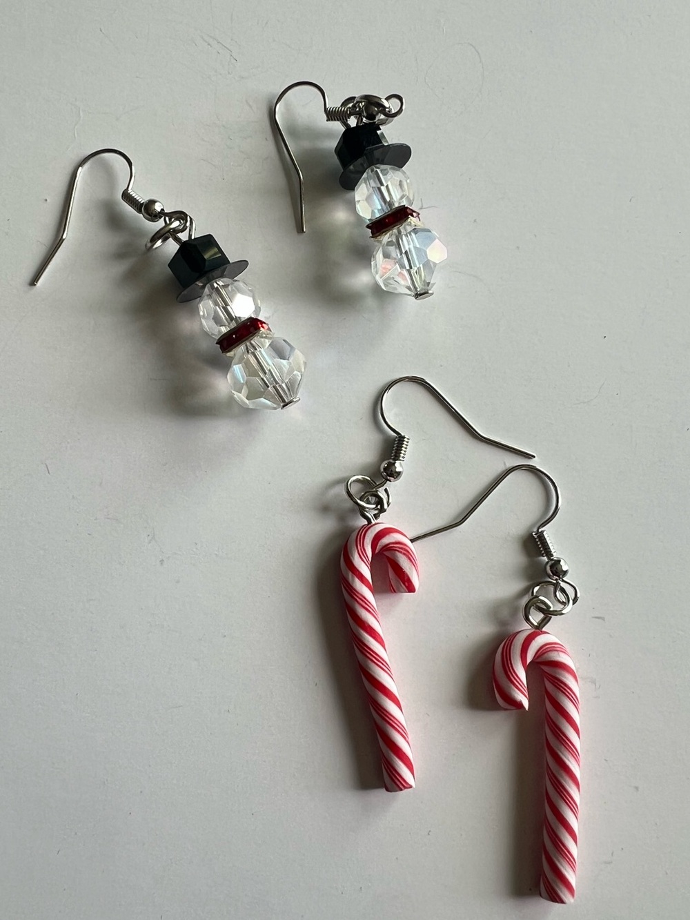 Festive Candy Cane & Snowman Dangle Earrings | Christmas